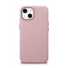 Ādas korpuss iPhone 14 Plus magnētiskais no Magsafe Litchi premium ādas korpusa rozā krāsā
