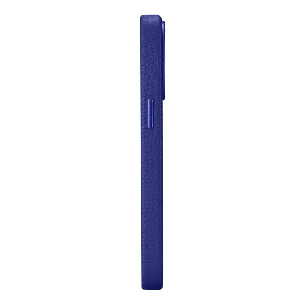 Ādas korpuss iPhone 14 Pro Max Magnetic no MagSafe Litchi Premium ādas korpuss Navy Blue