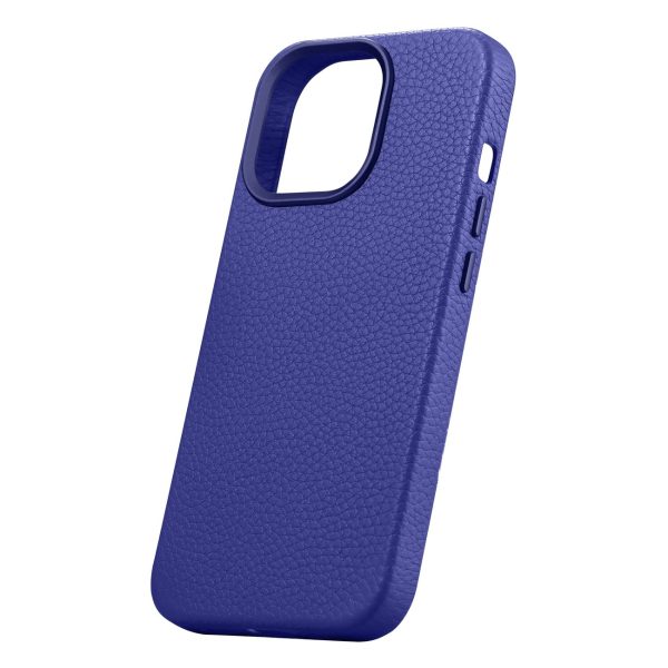 Ādas korpuss iPhone 14 Pro Max Magnetic no MagSafe Litchi Premium ādas korpuss Navy Blue