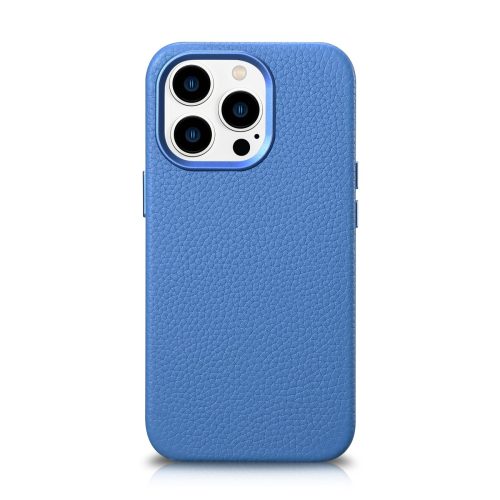 Ādas korpuss iPhone 14 Pro Max Magnetic no Magsafe Litchi premium ādas korpuss zils
