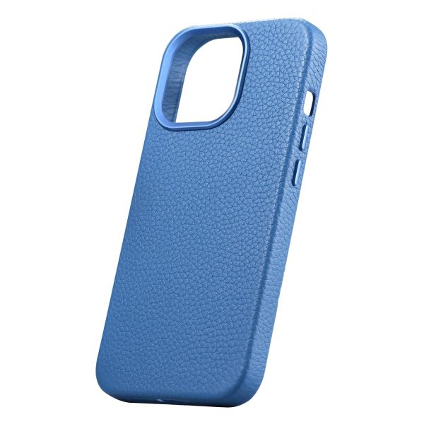 Ādas korpuss iPhone 14 Pro Max Magnetic no Magsafe Litchi premium ādas korpuss zils