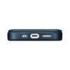 Ādas korpuss iPhone 14 Pro ar magnētisko atloku magsafe ce eļļas vaska premium ādas tumši zila