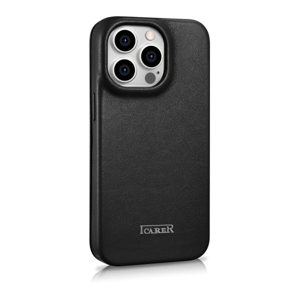 Ādas korpuss iPhone 14 Pro ar magnētisko atloku magsafe ce premium ādas melnu