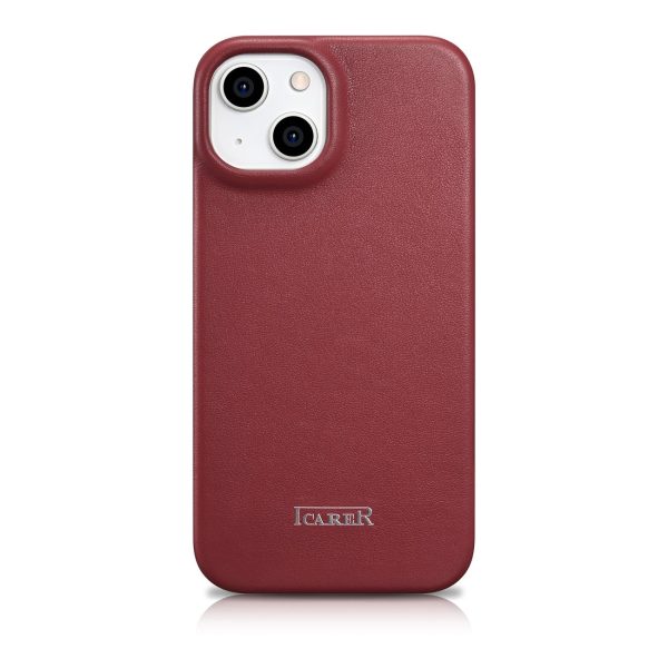 Ādas korpuss iPhone 14 Plus ar magnētisko atloku magsafe ce premium ādas bordo