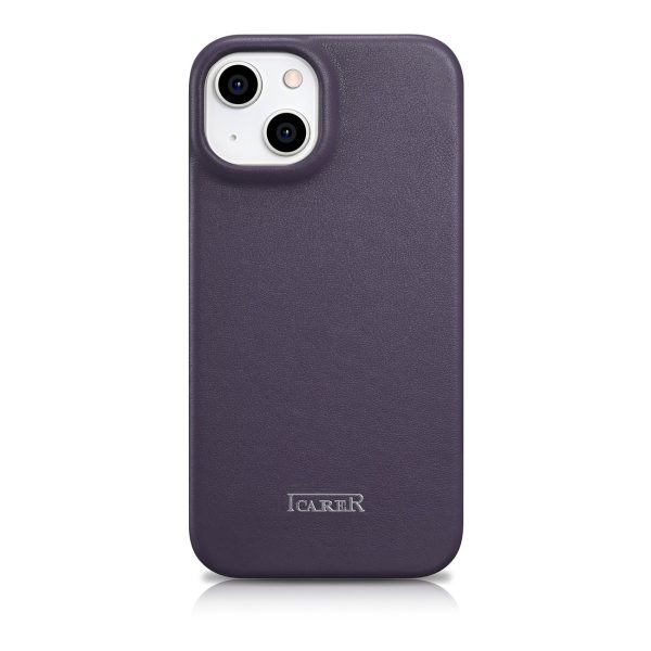 Ādas korpuss iPhone 14 Plus ar magnētisko atloku magsafe ce premium ādas purpursarkanu