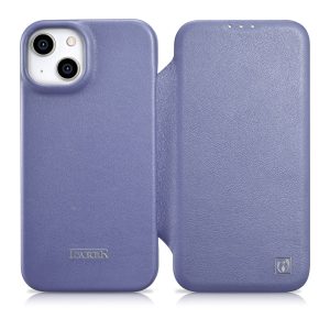 Ādas korpuss iPhone 14 Plus ar magnētisko atloku magsafe ce premium ādas gaiši purpursarkanu