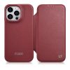 Ādas korpuss iPhone 14 Pro Max ar magnētisko atloku magsafe ce premium ādas burgundiju