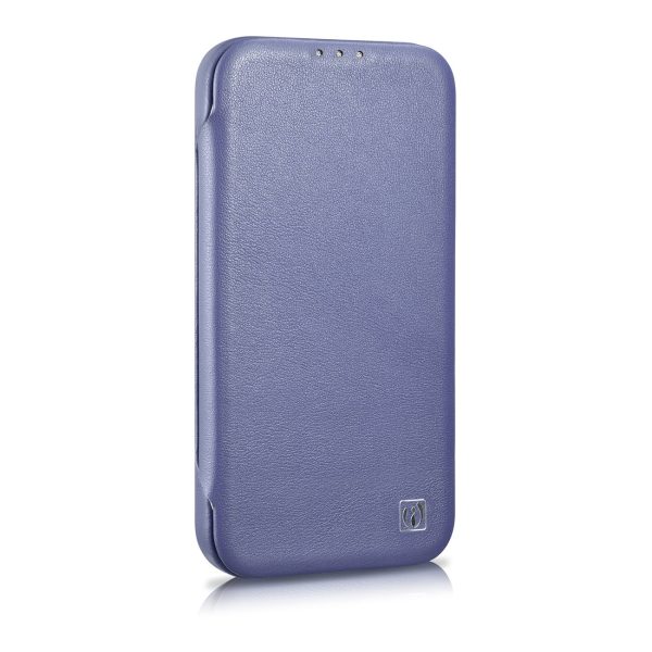 Ādas korpuss iPhone 14 Pro Max ar magnētisko atloku magsafe ce premium āda gaiši purpursarkanu