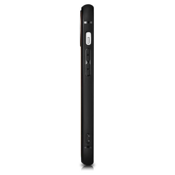 Korpuss, kas pārklāts ar dabīgu ādu iPhone 14 ādas eļļas vaskam melns