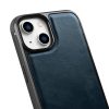 Korpuss, kas pārklāts ar dabīgu ādu iPhone 14 ādas eļļas vaska tumši zila