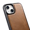 Korpuss, kas pārklāts ar dabīgu ādu iPhone 14, kā arī ādas eļļas vasks, gaiši brūns