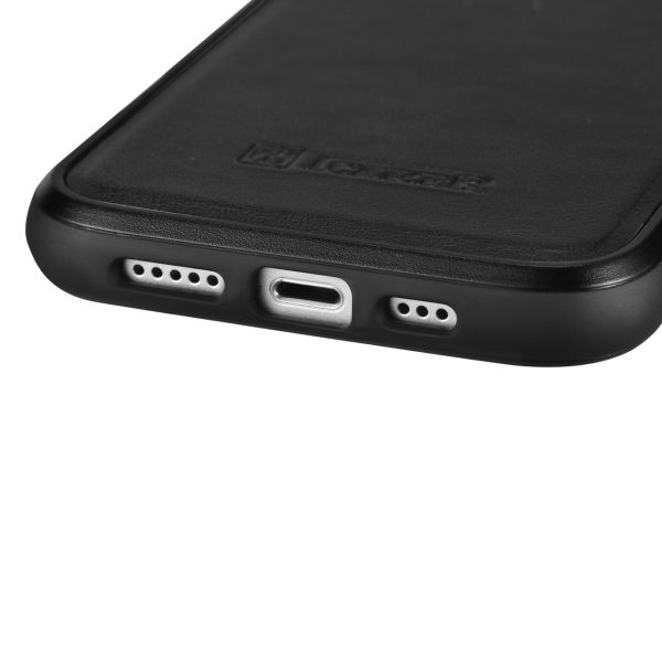 Korpuss, kas pārklāts ar dabīgu ādu iPhone 14 Pro Max Leather Eļļas vasks melns