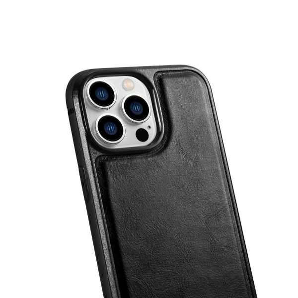 Korpuss, kas pārklāts ar dabīgu ādu iPhone 14 Pro Max Leather Eļļas vasks melns