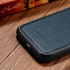 Korpuss, kas pārklāts ar dabīgu ādu iPhone 14 Pro Max Leather Eļļas vaska Navy Blue