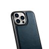 Korpuss, kas pārklāts ar dabīgu ādu iPhone 14 Pro Max Leather Eļļas vaska Navy Blue