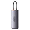 8in1 centrmezgla adapteris Starjoy USB-C USB-C PD 3X USB-A HDMI RJ-45 SD TF GREY