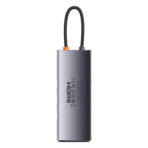 8in1 centrmezgla adapteris Starjoy USB-C USB-C PD 3X USB-A HDMI RJ-45 SD TF GREY