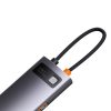8in1 centrmezgla adapteris Starjoy USB-C USB-C PD 3X USB-A HDMI RJ-45 SD TF GREY