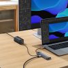 8in1 centrmezgla adapteris Starjoy USB-C USB-C PD 3X USB-A HDMI RJ-45 SD TF GREY