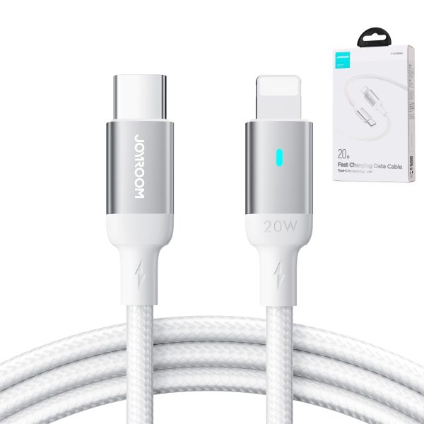 Kabelis USB -C kabelis - zibens ar LED 20W A10 sēriju 1,2 m balts