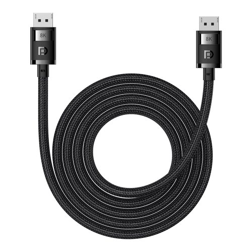 Augstas izšķirtspējas sērijas DisplayPort 8K 60Hz 2M melnais kabelis