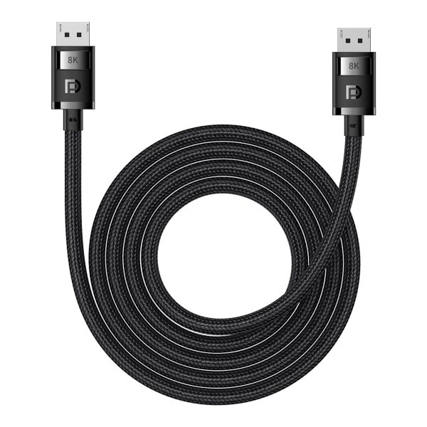 Augstas izšķirtspējas sērijas DisplayPort 8K 60Hz 2M melnais kabelis