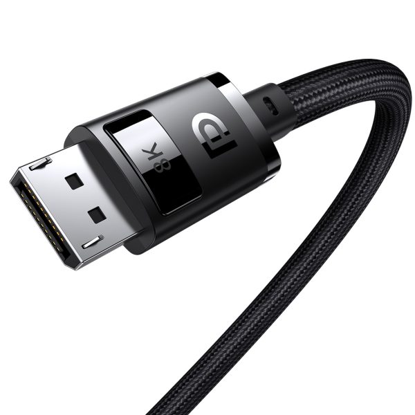 Augstas izšķirtspējas sērijas DisplayPort 8K 60Hz 2M melnais kabelis