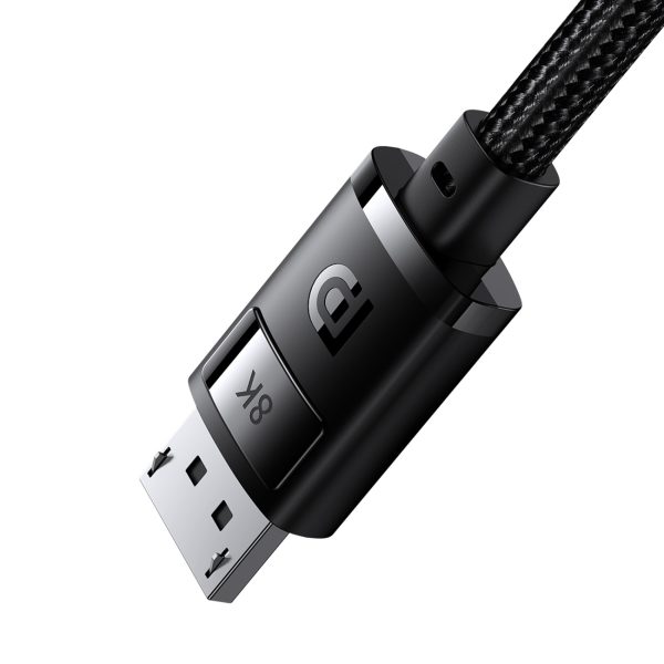 Augstas izšķirtspējas sērijas DisplayPort 8K 60Hz 2M melnais kabelis