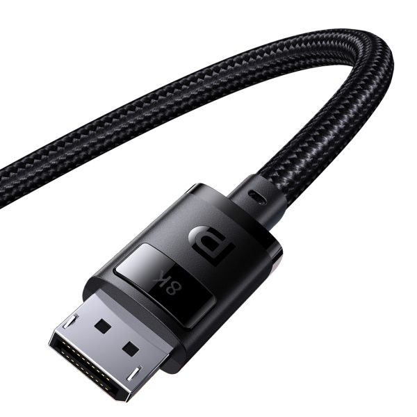 Augstas izšķirtspējas sērijas DisplayPort 8K 60Hz 2M melnais kabelis