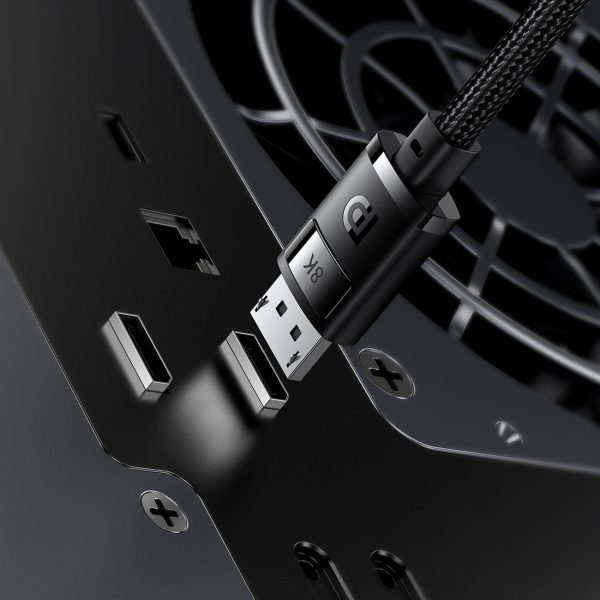 Augstas izšķirtspējas sērijas DisplayPort 8K 60Hz 2M melnais kabelis