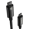 Volframa zelta USB-C 480MB/s 240W 2m melns kabelis