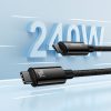 Volframa zelta USB-C 480MB/s 240W 2m melns kabelis