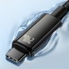 Volframa zelta USB-C 480MB/s 240W 2m melns kabelis