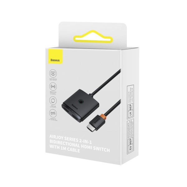 2in1 adapteris HDMI 4K 60Hz divu ceļu Airjoy 1m melns