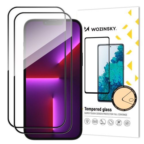 2x rūdīta stikla komplekts ar iPhone 15 Pro Black iPhone rāmi