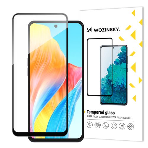 Izturīgs rūdīts stikls ar rāmi ar rāmi oppo A98 5G pilnas līmes melna