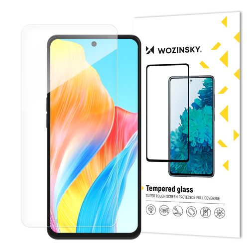 Izturīgs plakanā stikls ar rāmi Oppo A98 5G melnā krāsā