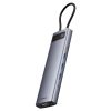 11W1 centrmezgls USB-C adapteris USB-C PD 4X USB HDMI VGA AUX RJ45 SD TF GREY