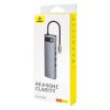 11W1 centrmezgls USB-C adapteris USB-C PD 4X USB HDMI VGA AUX RJ45 SD TF GREY