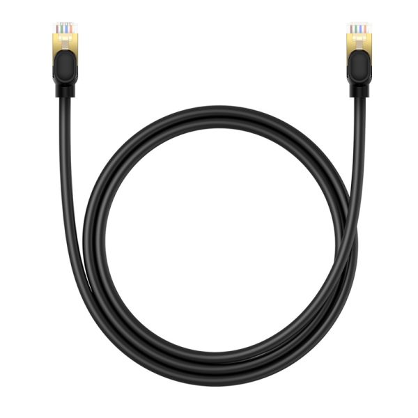 LAN RJ45 Ethernet ātrgaitas kaķis.8 40Gbps 1m melns kabelis