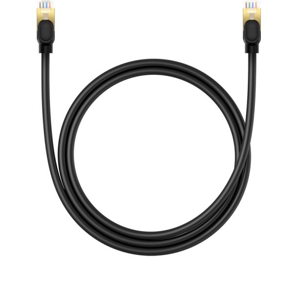 LAN RJ45 Ethernet ātrgaitas kaķis.8 40Gbps 1m melns kabelis