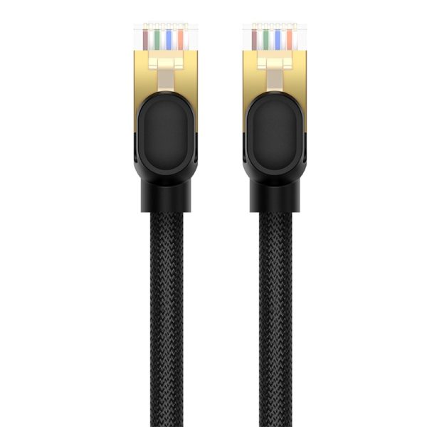 LAN RJ45 Ethernet ātrgaitas kaķis.8 40Gbps 1m melns kabelis