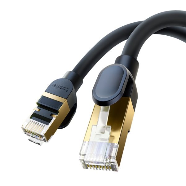 LAN RJ45 Ethernet ātrgaitas kaķis.8 40Gbps 1m melns kabelis