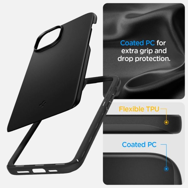Aizsardzības korpuss iPhone 15 plānai melnai krāsai