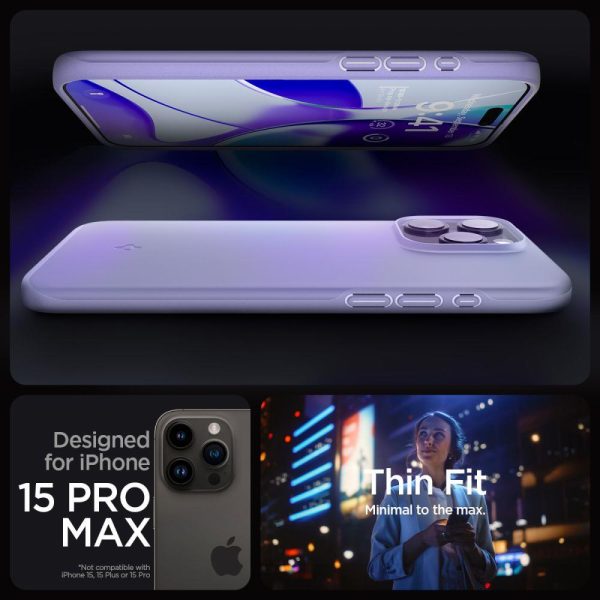 Aizsardzības korpuss iPhone 15 Pro Max Thin Fit Purple