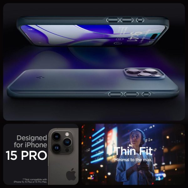 Aizsardzības korpuss iPhone 15 pro plānām flotes zilu zilā krāsā