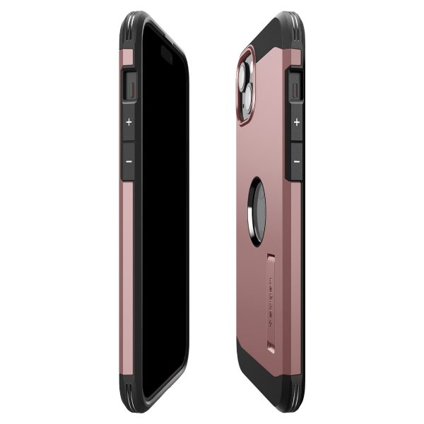 Grūts bruņu magsafe korpuss ar iPhone 15 rozā bāzi
