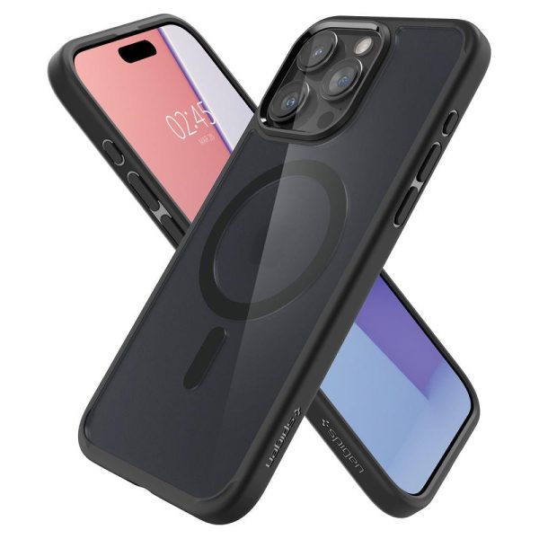 Ultra hibrīda mag no magsafe līdz iPhone 15 Pro caurspīdīgam un melnam