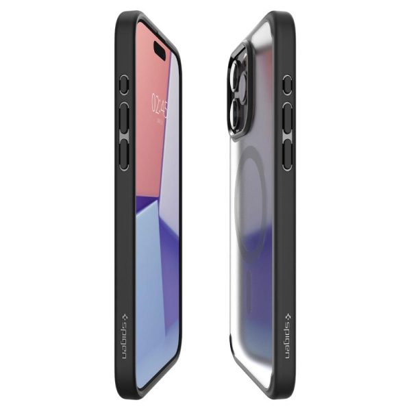 Ultra hibrīda mag no magsafe līdz iPhone 15 Pro caurspīdīgam un melnam