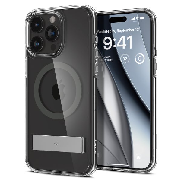 Ultra Hybrid S MagSafe korpuss ar iPhone 15 Pro grafīta statīvu